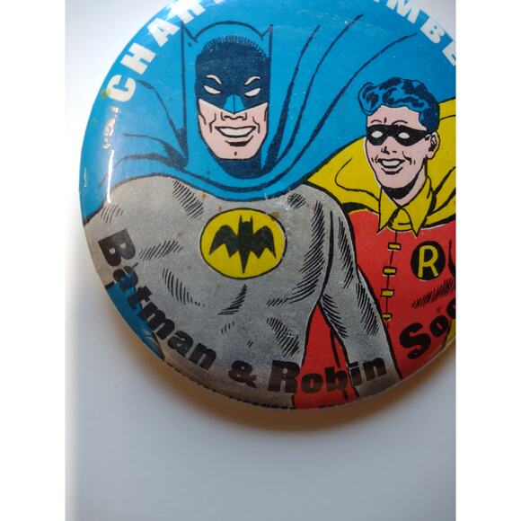 Batman & Robin Pinback Button Badge 66 Vintage Charter Member Society 1966 Bat - Picture 4 of 4